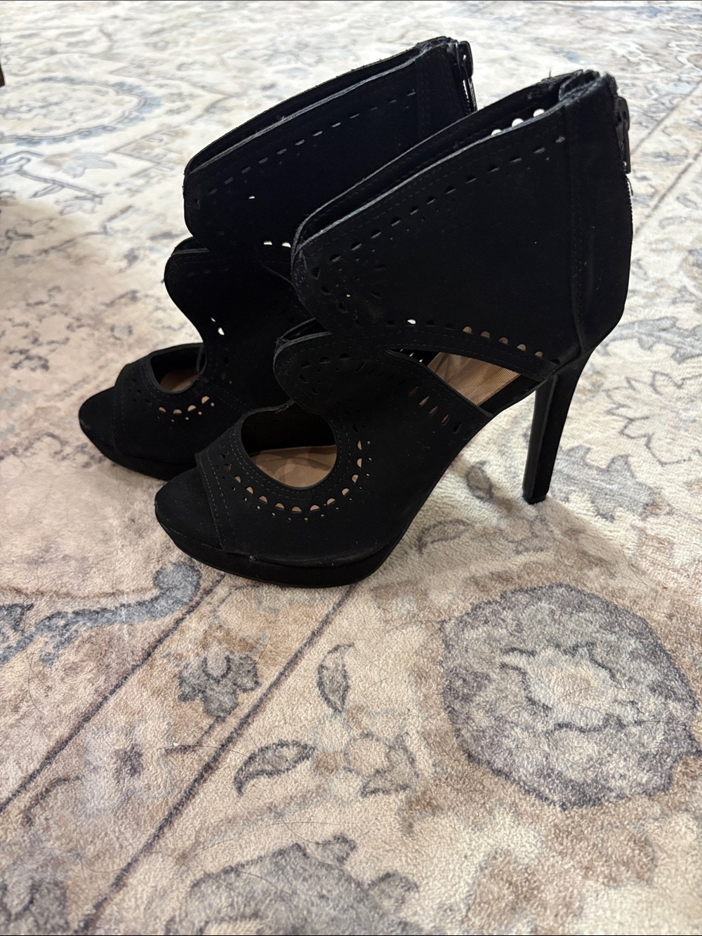 Apt. 9 Black Cutout Peep-Toe High Heels